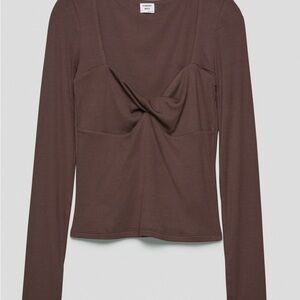 Aritzia Chocolate Long Sleeve Top